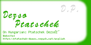 dezso ptatschek business card